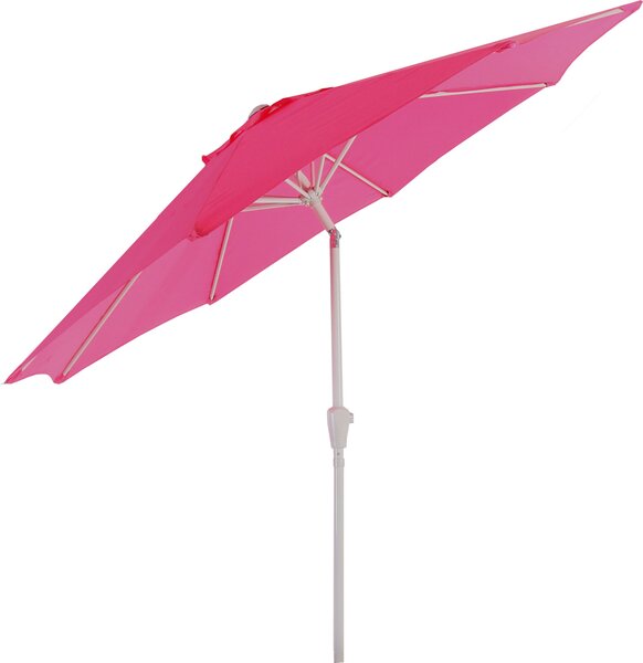 Parasol N19, parasol ogrodowy, Ø 3m uchylny poliester/aluminium 5kg ~ różowy