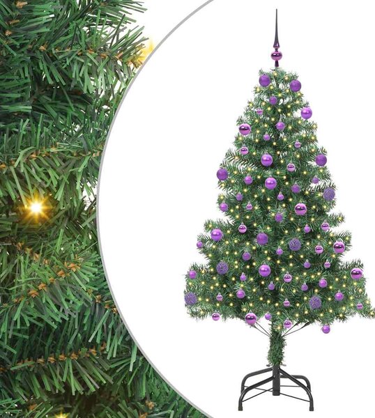 Choinka z 300 diodami LED z podstawą Zielony 210 cm PVC