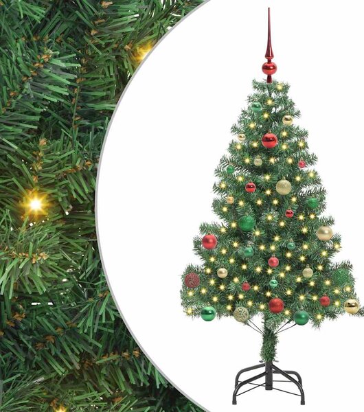 Choinka z 150 diodami LED z podstawą Zielony 150 cm PVC