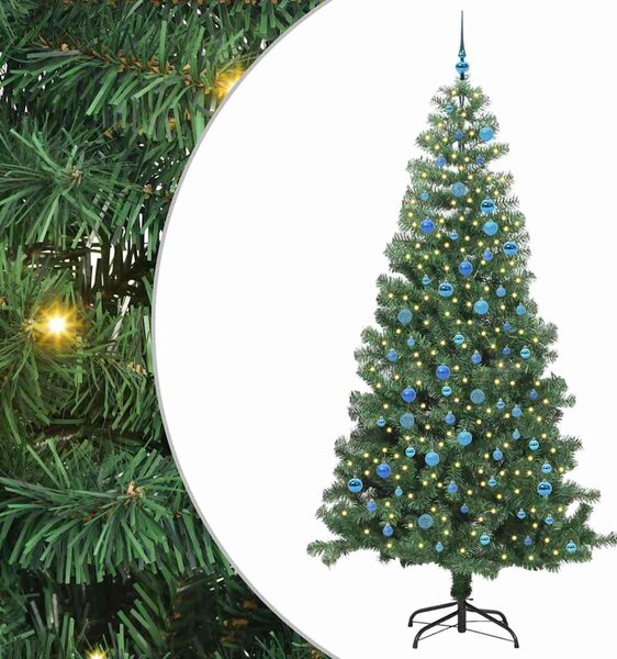 Choinka z 300 diodami LED z podstawą Zielony 240 cm PVC