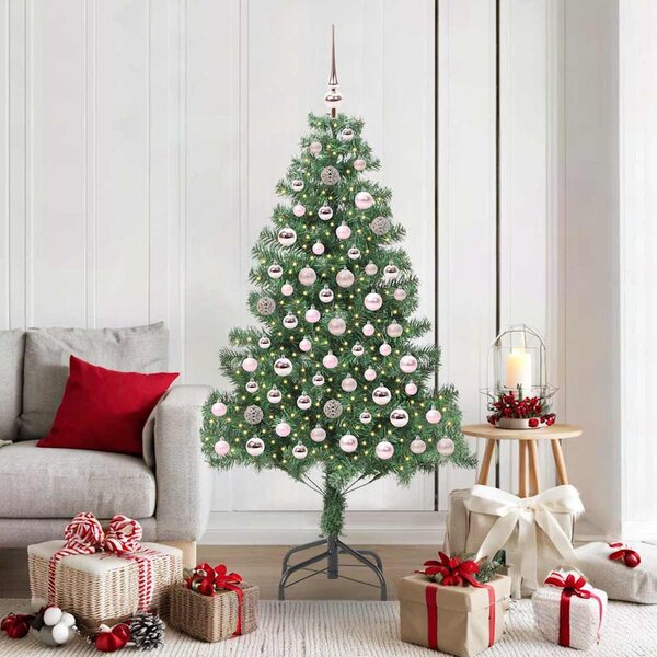Choinka z 300 diodami LED z podstawą Zielony 180 cm PVC