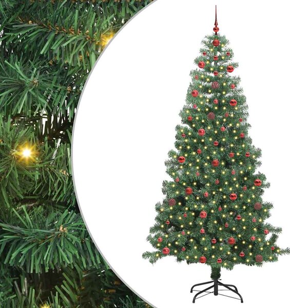 Choinka z 300 diodami LED z podstawą Zielony 240 cm PVC