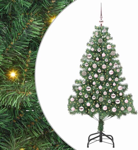 Choinka z 300 diodami LED z podstawą Zielony 180 cm PVC