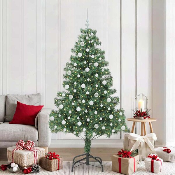 Choinka z 300 diodami LED z podstawą Zielony 210 cm PVC