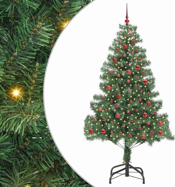 Choinka z 300 diodami LED z podstawą Zielony 210 cm PVC