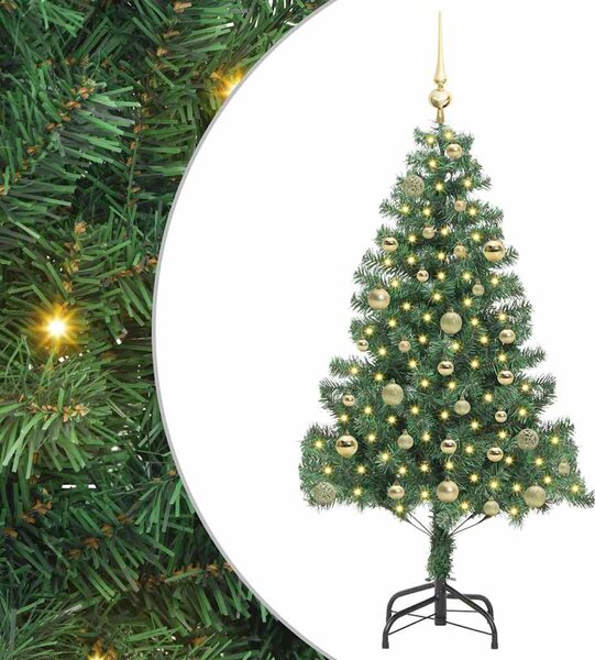Choinka z 150 diodami LED z podstawą Zielony 150 cm PVC