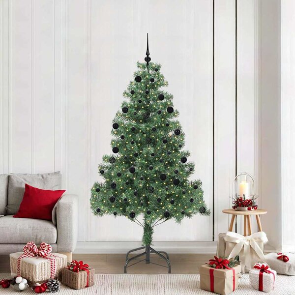 Choinka z 300 diodami LED z podstawą Zielony 210 cm PVC