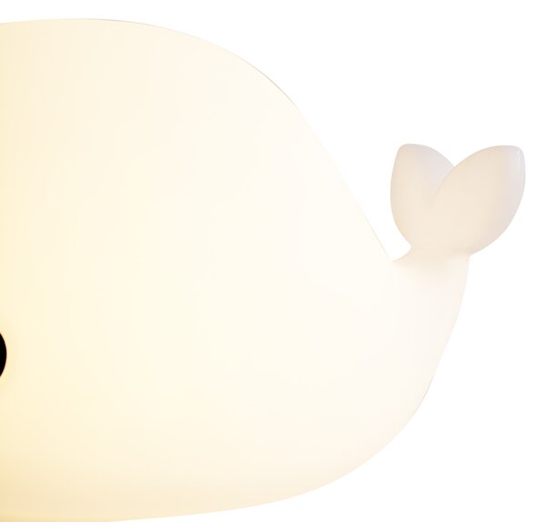 Lampa stołowa biała 50 cm z LED, ściemnialna, IP54, ładowalna - Baby Whale