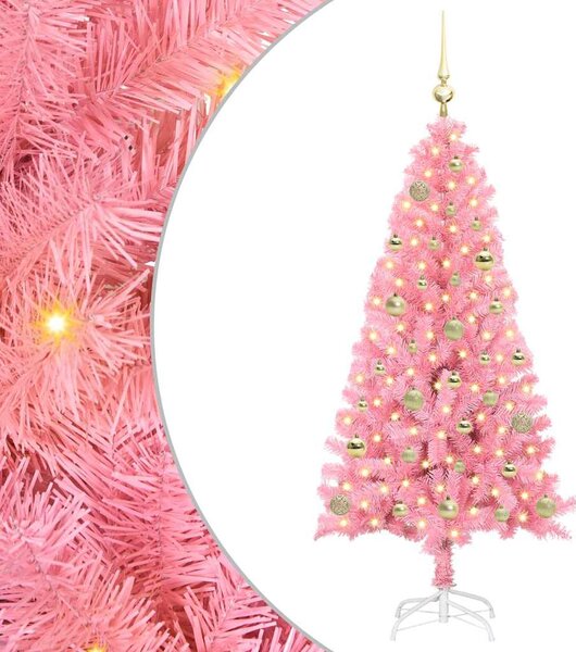 Choinka z 150 diodami LED z podstawą Różowy 150 cm PVC