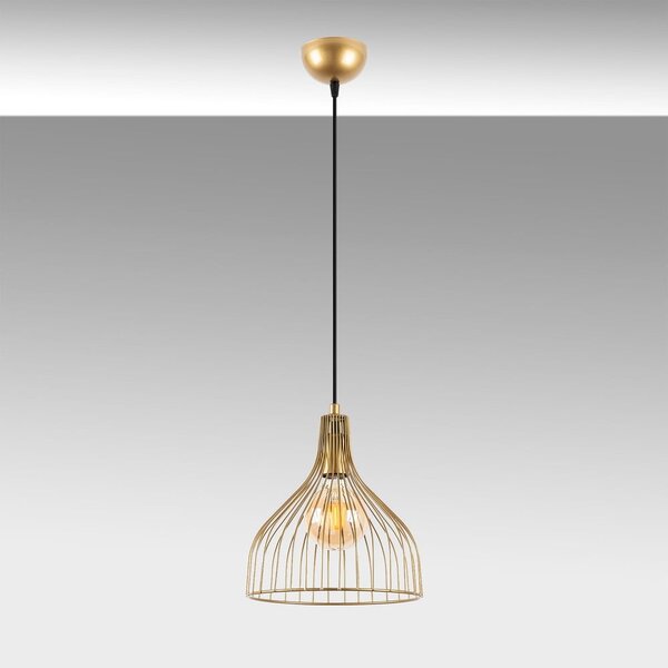 Lampa wisząca w kolorze złota z metalowym kloszem ø 25 cm Cafu – Opviq lights