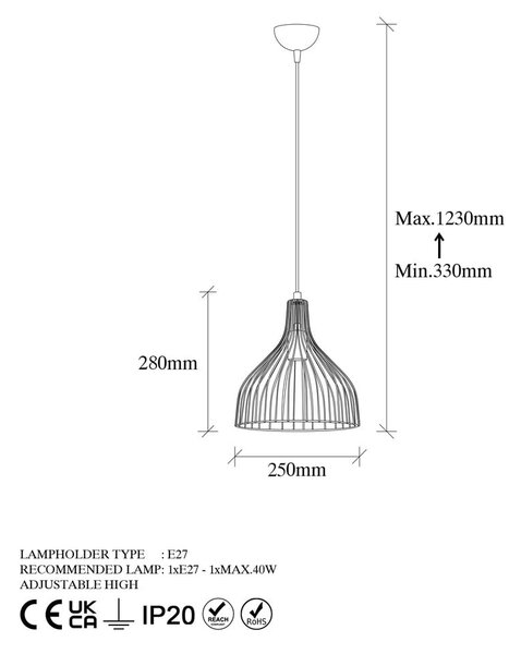 Lampa wisząca w kolorze złota z metalowym kloszem ø 25 cm Cafu – Opviq lights