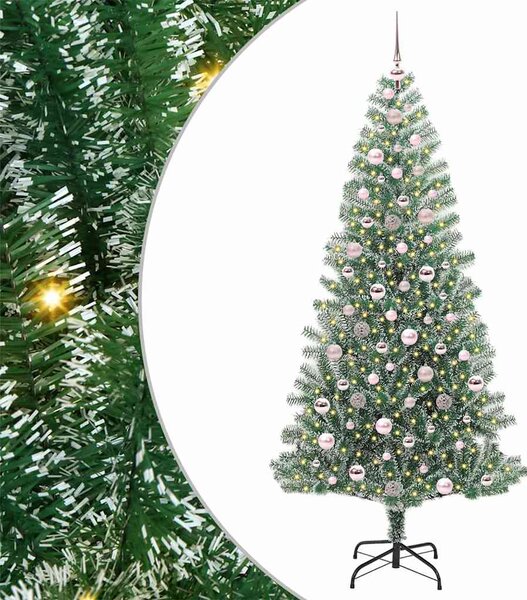 Sztuczna choinka z śnieżnym pokryciem z lampkami LED 210 cm