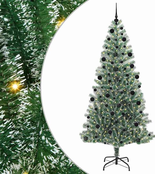 Sztuczna choinka z śnieżnym pokryciem z lampkami LED 210 cm