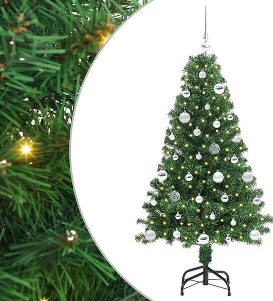 Sztuczna choinka z podstawą Zielony 150 cm PVC i Stal i Plastik