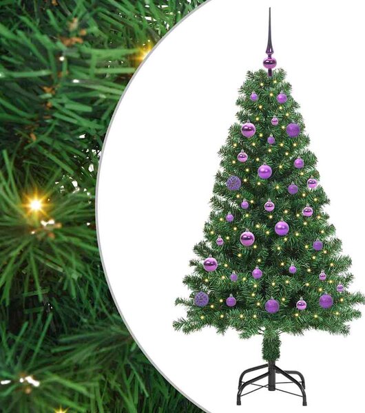 Sztuczna choinka z podstawą Zielony 150 cm PVC i Stal i Plastik