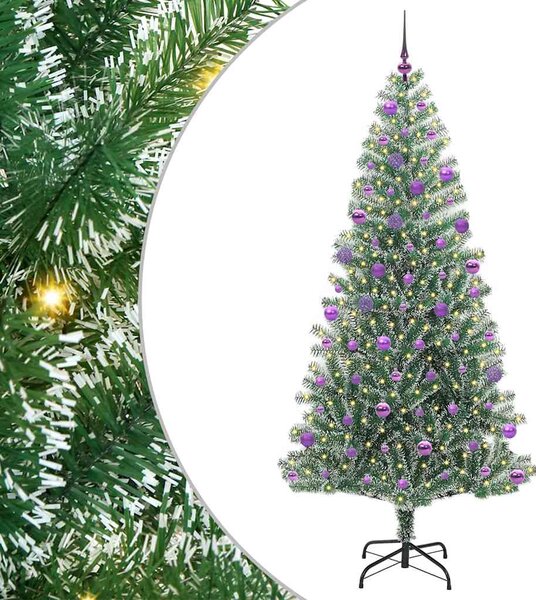Sztuczna choinka z śnieżnym pokryciem z lampkami LED 210 cm