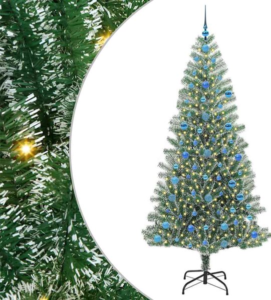 Sztuczna choinka z śnieżnym pokryciem z lampkami LED 210 cm
