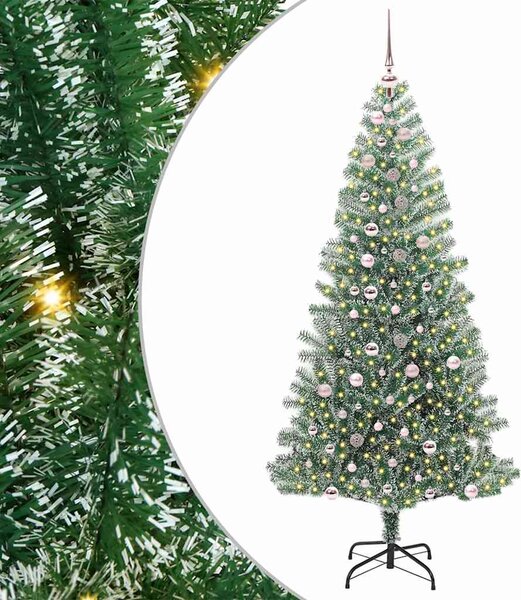 Sztuczna choinka z śnieżnym pokryciem z lampkami LED 240 cm