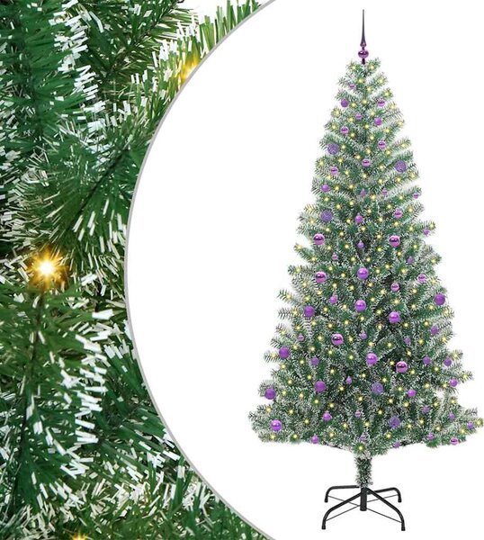 Sztuczna choinka z śnieżnym pokryciem z lampkami LED 240 cm
