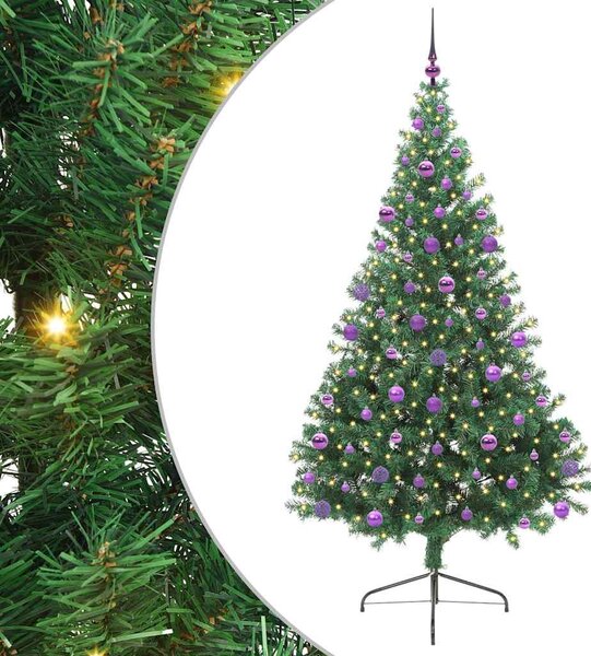 Sztuczna choinka z oświetleniem na Boże Narodzenie 210 cm PVC