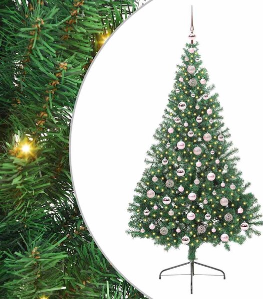 Sztuczna choinka z oświetleniem na Boże Narodzenie 210 cm PVC