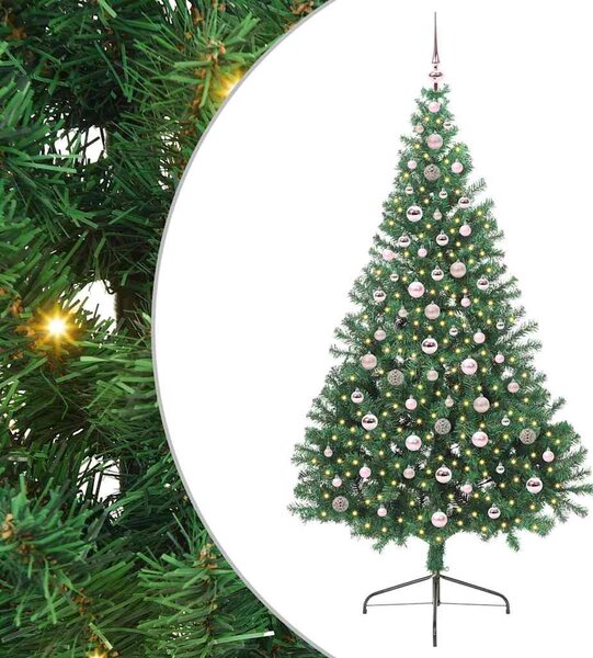 Sztuczna choinka z oświetleniem na Boże Narodzenie 240 cm PVC
