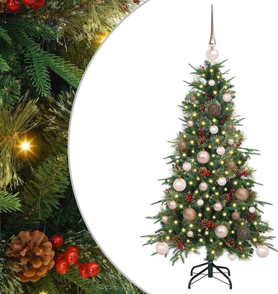 Sztuczna choinka z zawiasami z podstawą Zielony 120 cm PE i PVC