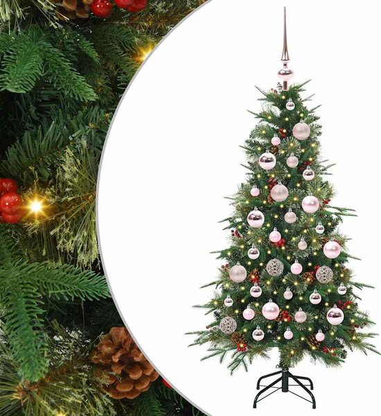 Sztuczna choinka z zawiasami z podstawą Zielony 120 cm PE i PVC