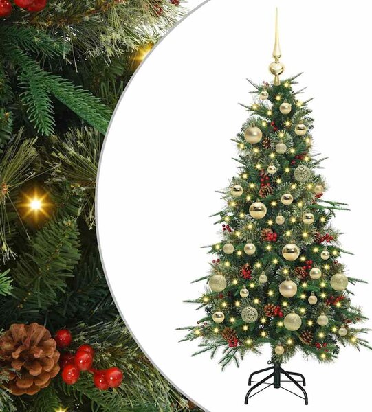 Sztuczna choinka z zawiasami z podstawą Zielony 120 cm PE i PVC
