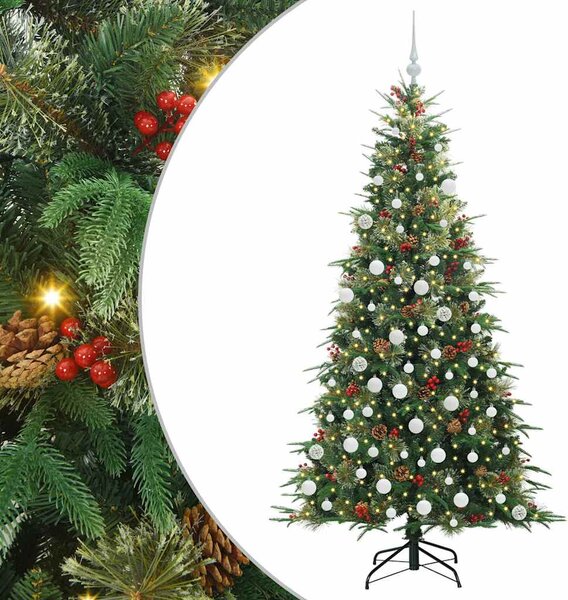 Sztuczna choinka z zawiasami z podstawą Zielony 180 cm PE i PVC