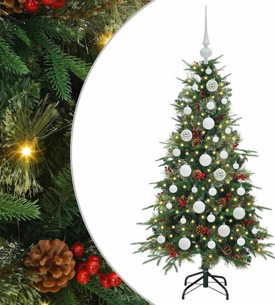 Sztuczna choinka z zawiasami z podstawą Zielony 120 cm PE i PVC