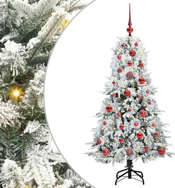 Sztuczna choinka z zawiasami z podstawą Biały 120 cm PE i PVC