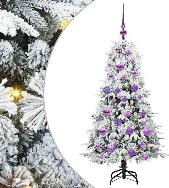 Sztuczna choinka z zawiasami z podstawą Biały 120 cm PE i PVC