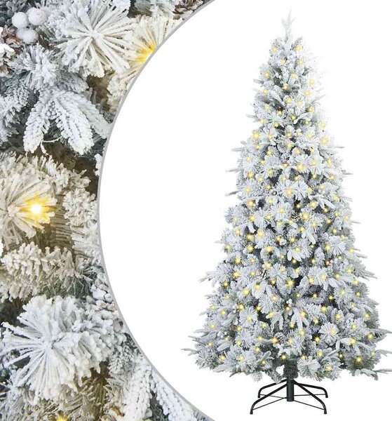 Sztuczna choinka z zawiasami z podstawą Biały 180 cm PE i PVC