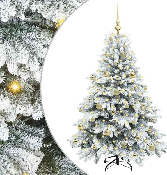 Sztuczna choinka z 150 diodami LED Biały 150 cm PE i PVC