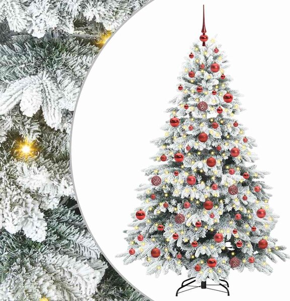Sztuczna choinka z 300 diodami LED Biały 180 cm PE i PVC