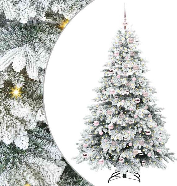 Sztuczna choinka z 300 diodami LED Biały 180 cm PE i PVC