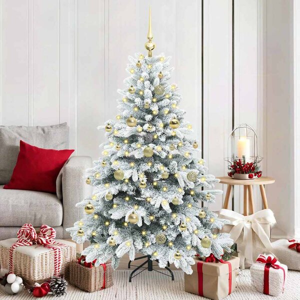 Sztuczna choinka z 150 diodami LED Biały 150 cm PE i PVC