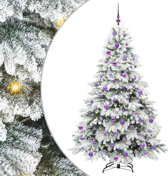 Sztuczna choinka z 300 diodami LED Biały 180 cm PE i PVC