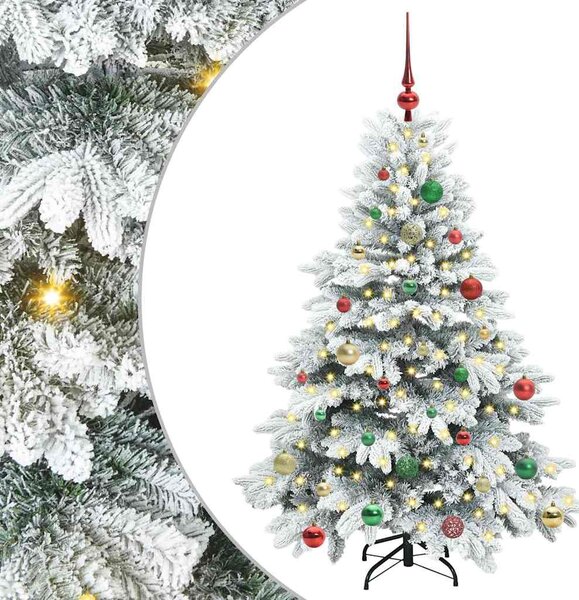 Sztuczna choinka z 150 diodami LED Biały 150 cm PE i PVC