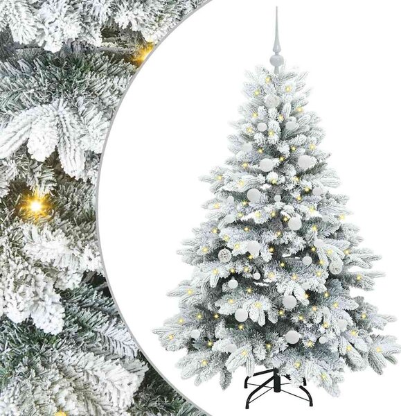 Sztuczna choinka z 150 diodami LED Biały 150 cm PE i PVC