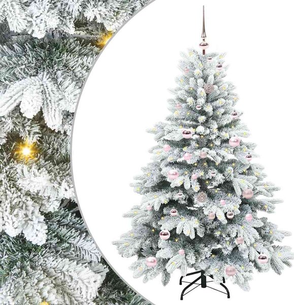 Sztuczna choinka z 150 diodami LED Biały 150 cm PE i PVC