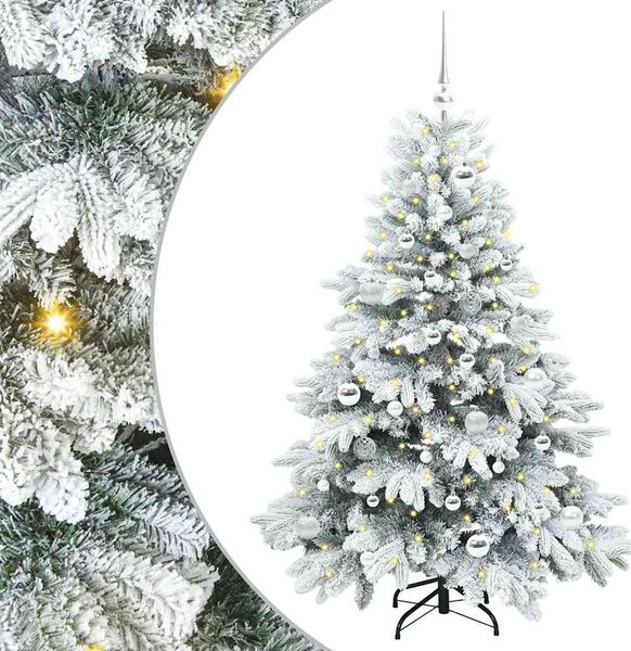 Sztuczna choinka z 150 diodami LED Biały 150 cm PE i PVC