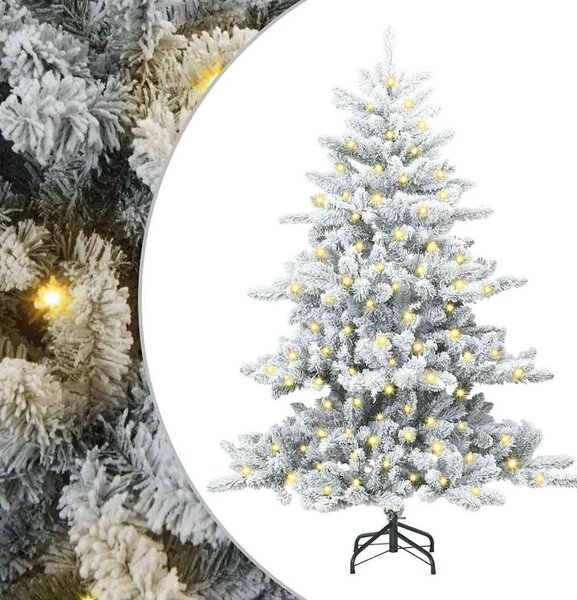 Sztuczna choinka z zawiasami z podstawą Biały 150 cm PVC i stal