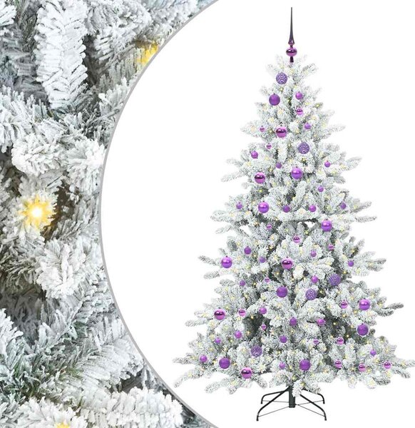 Sztuczna choinka z zawiasami z podstawą Biały 180 cm PVC i stal