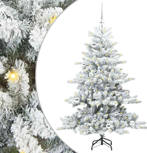 Sztuczna choinka z zawiasami z podstawą Biały 150 cm PVC i stal