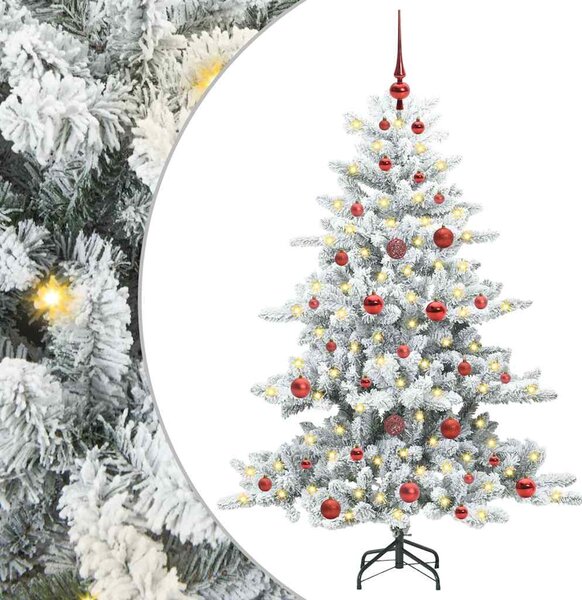 Sztuczna choinka z zawiasami z podstawą Biały 150 cm PVC i stal