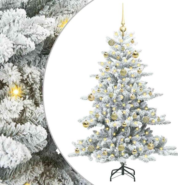 Sztuczna choinka z zawiasami z podstawą Biały 150 cm PVC i stal