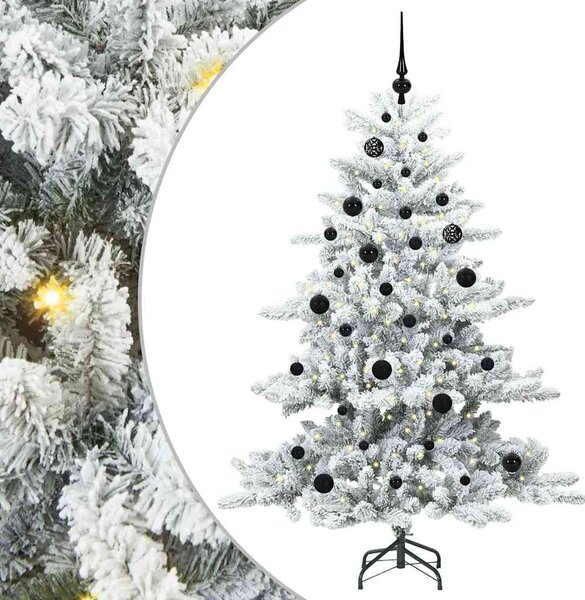 Sztuczna choinka z zawiasami z podstawą Biały 150 cm PVC i stal