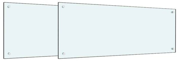 Panel kuchenny 2 pcs Biały 100 x 40 cm szkło hartowane